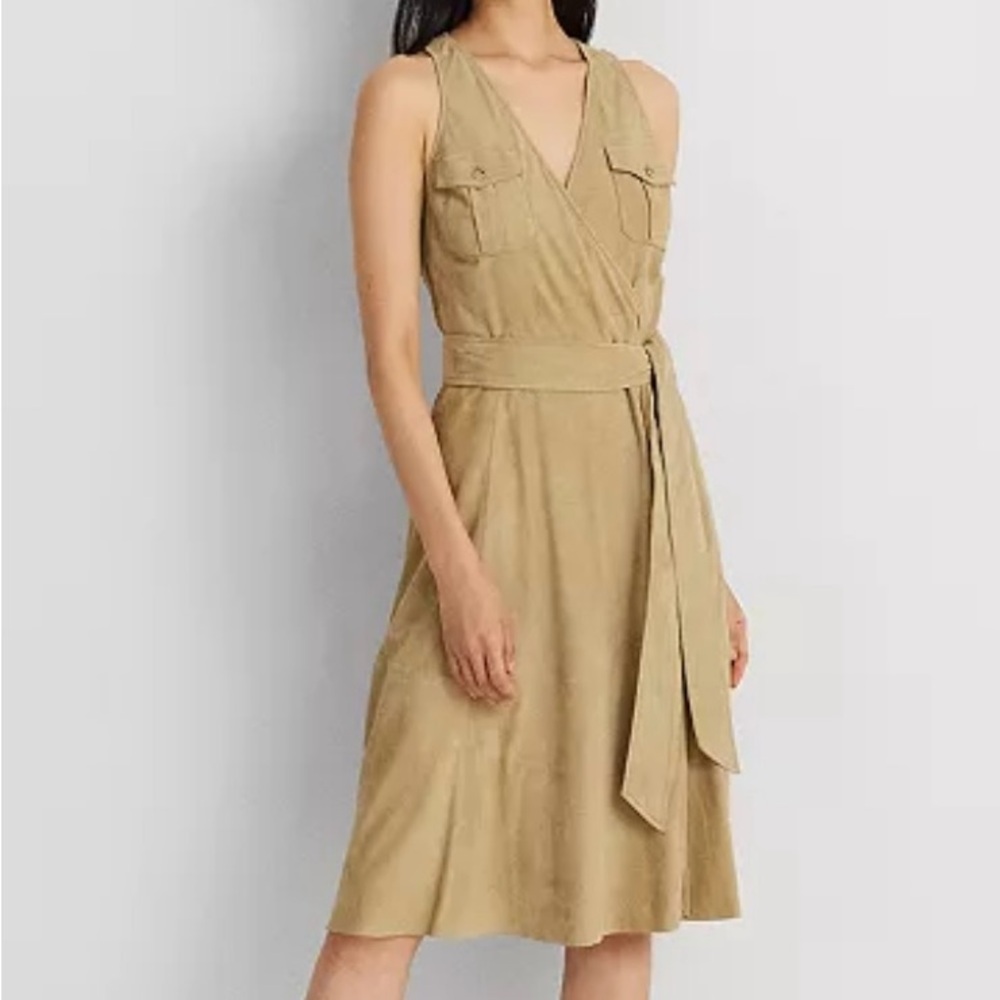 Brand new Lauren Ralph Lauren  Women's Belted Suede Sleeveless Dress Sz 10